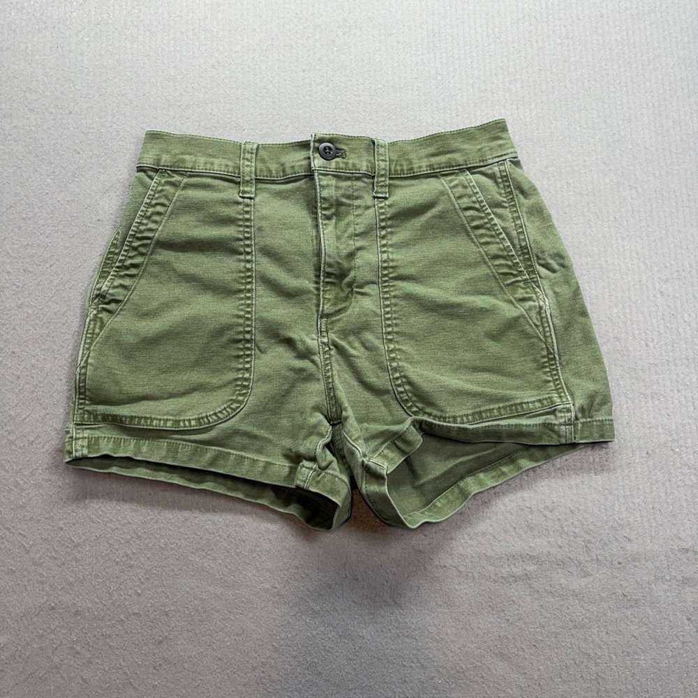 Madewell High-Rise Utility Shorts Womens 26 Olive Green MC911 Cotton Twill